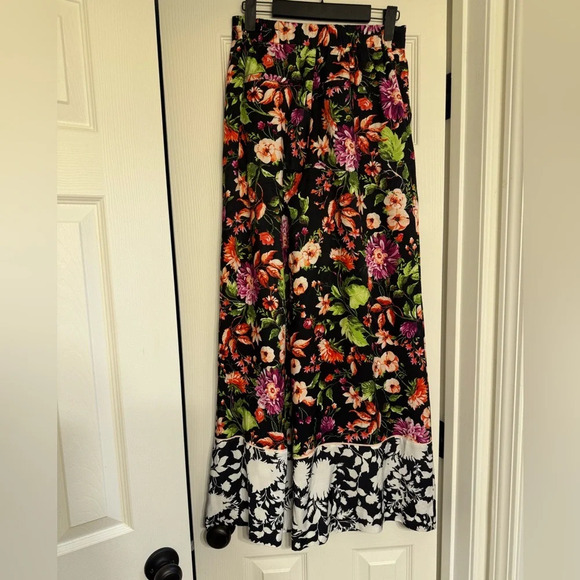 Maeve Anthropologie Women Size 4 Floral Wide Leg Pants Viscose - Picture 5 of 10